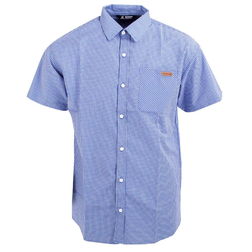 Salomon Israel OXFORD SS SHIRT M - Mens Shirts - Navy (QXIJ-31709)